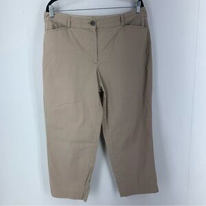 Talbots Womens 14 Curvy The Perfect Crop Pants Khaki Preppy Stretch‎ Comfort Tan